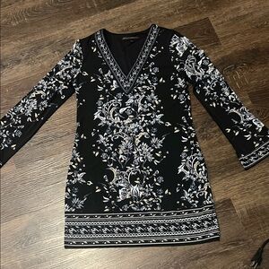 White House Black Market Black and White Floral Dress